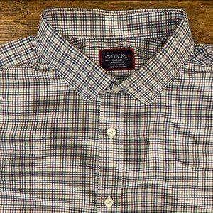 UNTUCKit Vinchenzo Gray Long Sleeve Button Up Plaid Wrinkle Free Shirt‎ Men's L